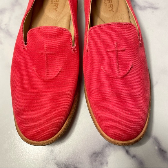 Sperry Seaport Canvas Slip On Loafers Shoes Women’s size 6.5 in Coral - Picture 11 of 11